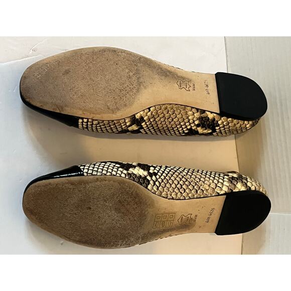 Tory Burch Chelsea Snake Printed Leather Cap Toe Ballet Flats Size 9.5 - Picture 7 of 8